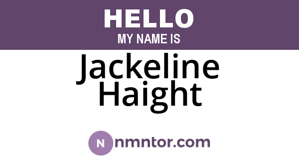 Jackeline Haight