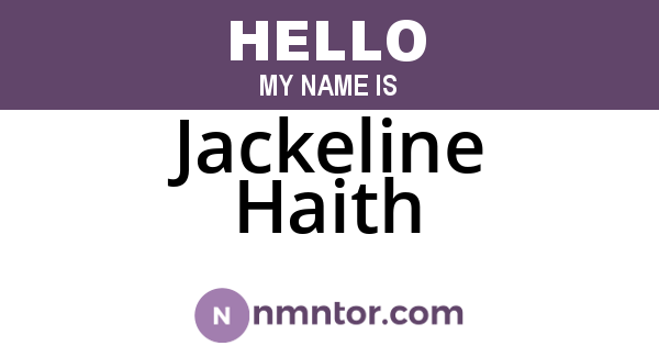 Jackeline Haith