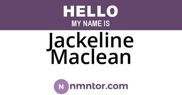 Jackeline Maclean