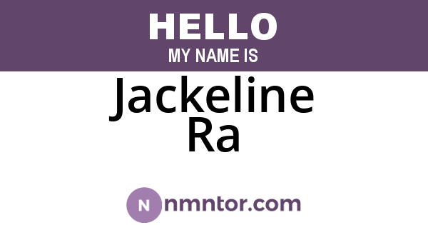 Jackeline Ra