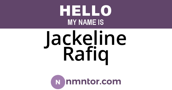 Jackeline Rafiq