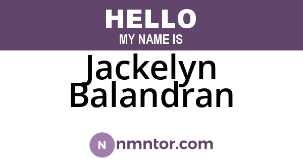 Jackelyn Balandran