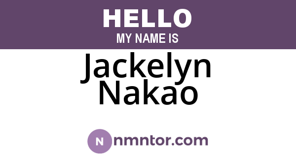 Jackelyn Nakao