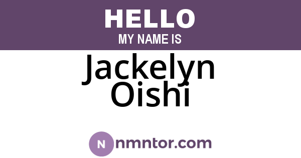 Jackelyn Oishi
