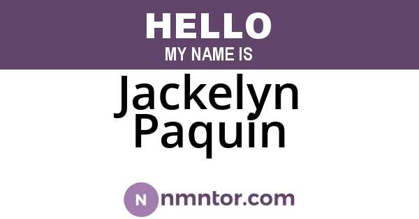 Jackelyn Paquin