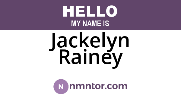 Jackelyn Rainey