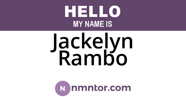 Jackelyn Rambo