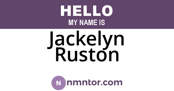 Jackelyn Ruston