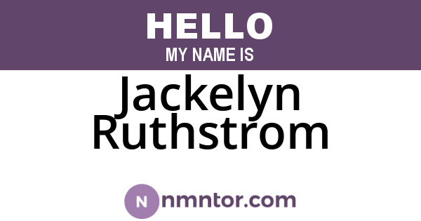 Jackelyn Ruthstrom