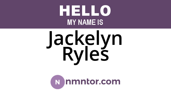 Jackelyn Ryles