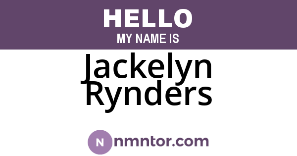 Jackelyn Rynders