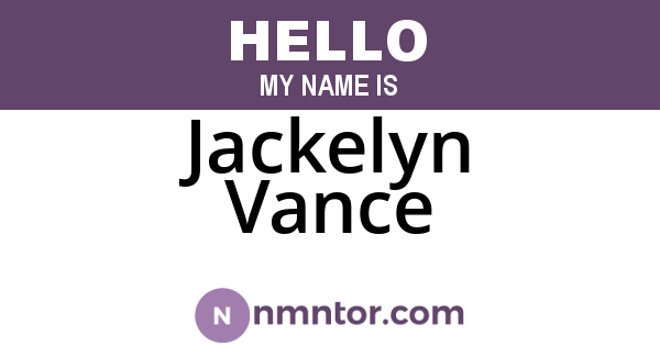 Jackelyn Vance