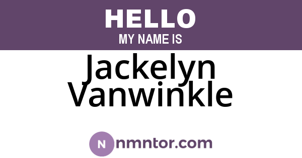 Jackelyn Vanwinkle