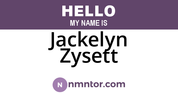 Jackelyn Zysett