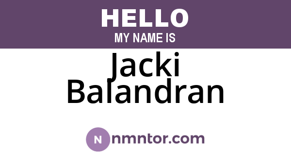 Jacki Balandran