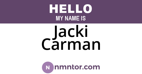 Jacki Carman