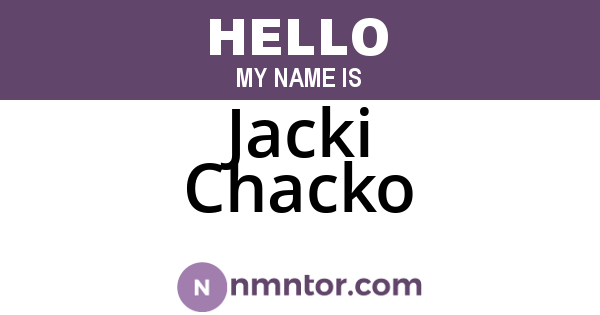 Jacki Chacko