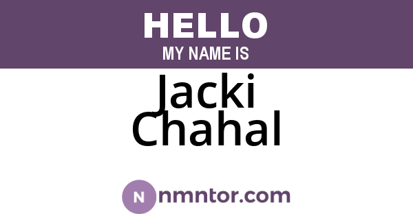 Jacki Chahal