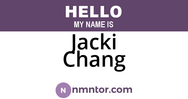Jacki Chang