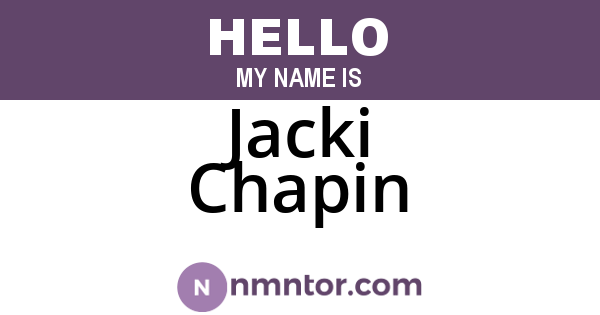 Jacki Chapin