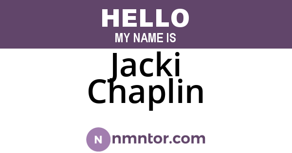 Jacki Chaplin