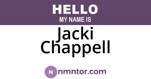 Jacki Chappell