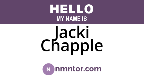 Jacki Chapple