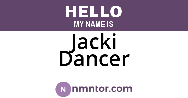 Jacki Dancer