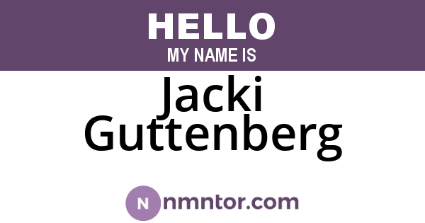 Jacki Guttenberg