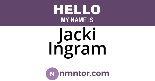 Jacki Ingram