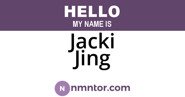Jacki Jing