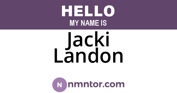 Jacki Landon