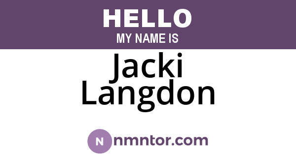 Jacki Langdon