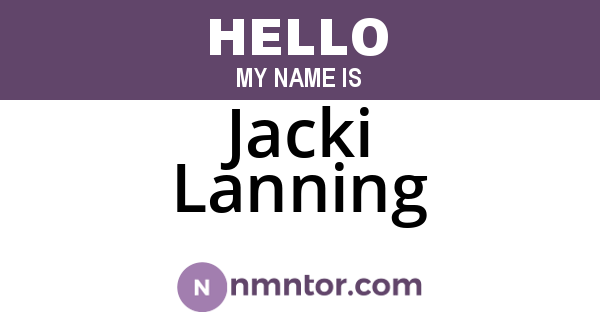 Jacki Lanning