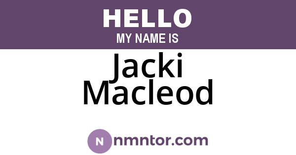 Jacki Macleod