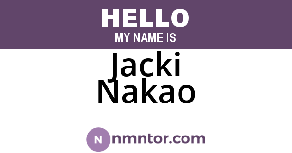 Jacki Nakao