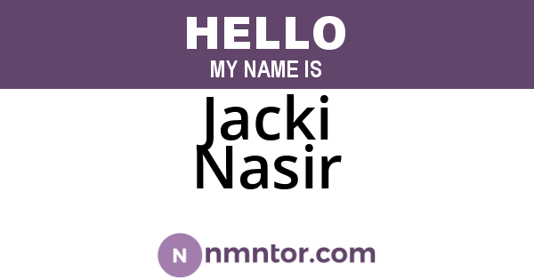 Jacki Nasir