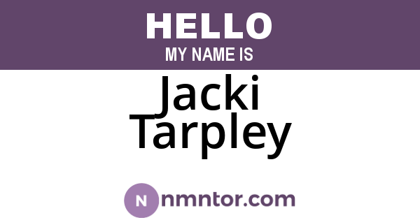 Jacki Tarpley