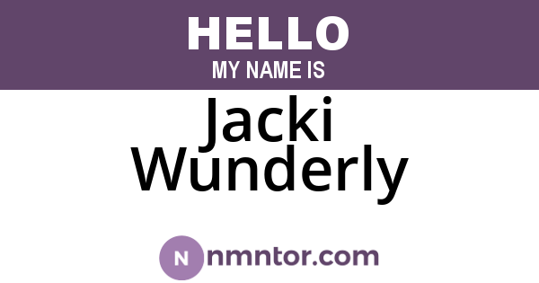 Jacki Wunderly