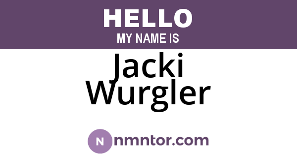 Jacki Wurgler