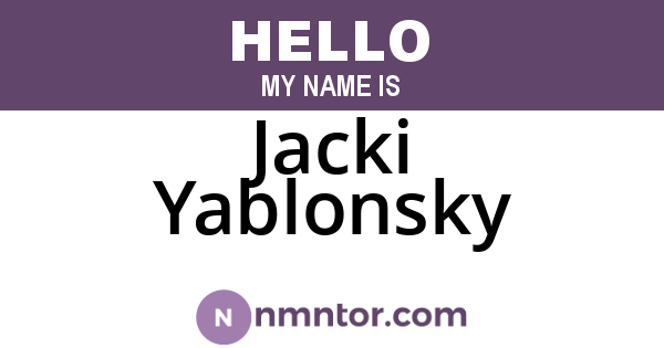 Jacki Yablonsky