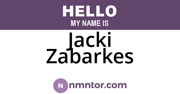 Jacki Zabarkes