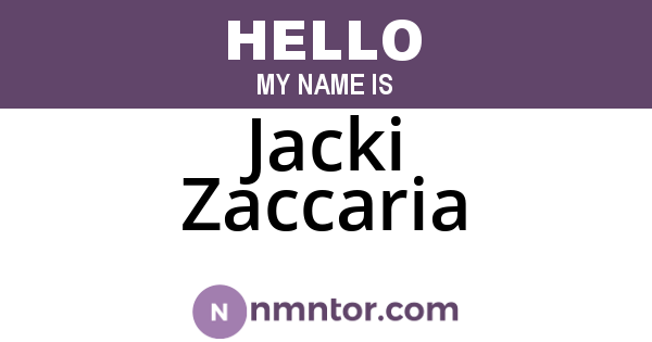 Jacki Zaccaria