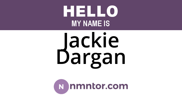 Jackie Dargan