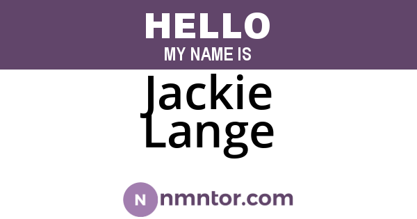 Jackie Lange