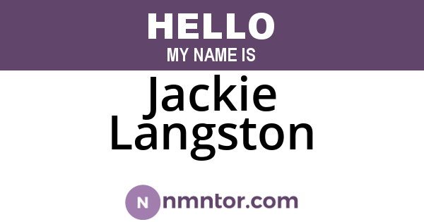 Jackie Langston