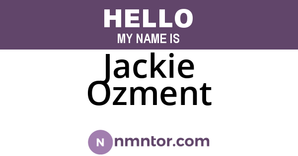 Jackie Ozment