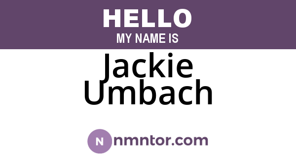 Jackie Umbach