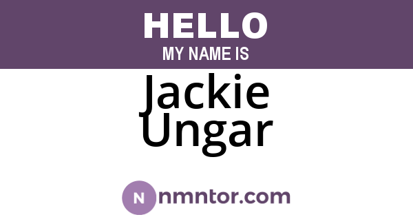 Jackie Ungar