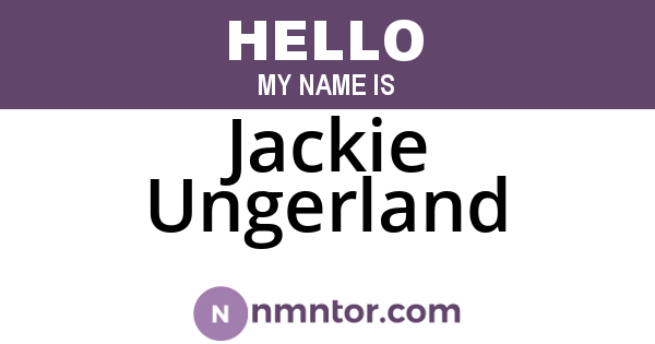 Jackie Ungerland
